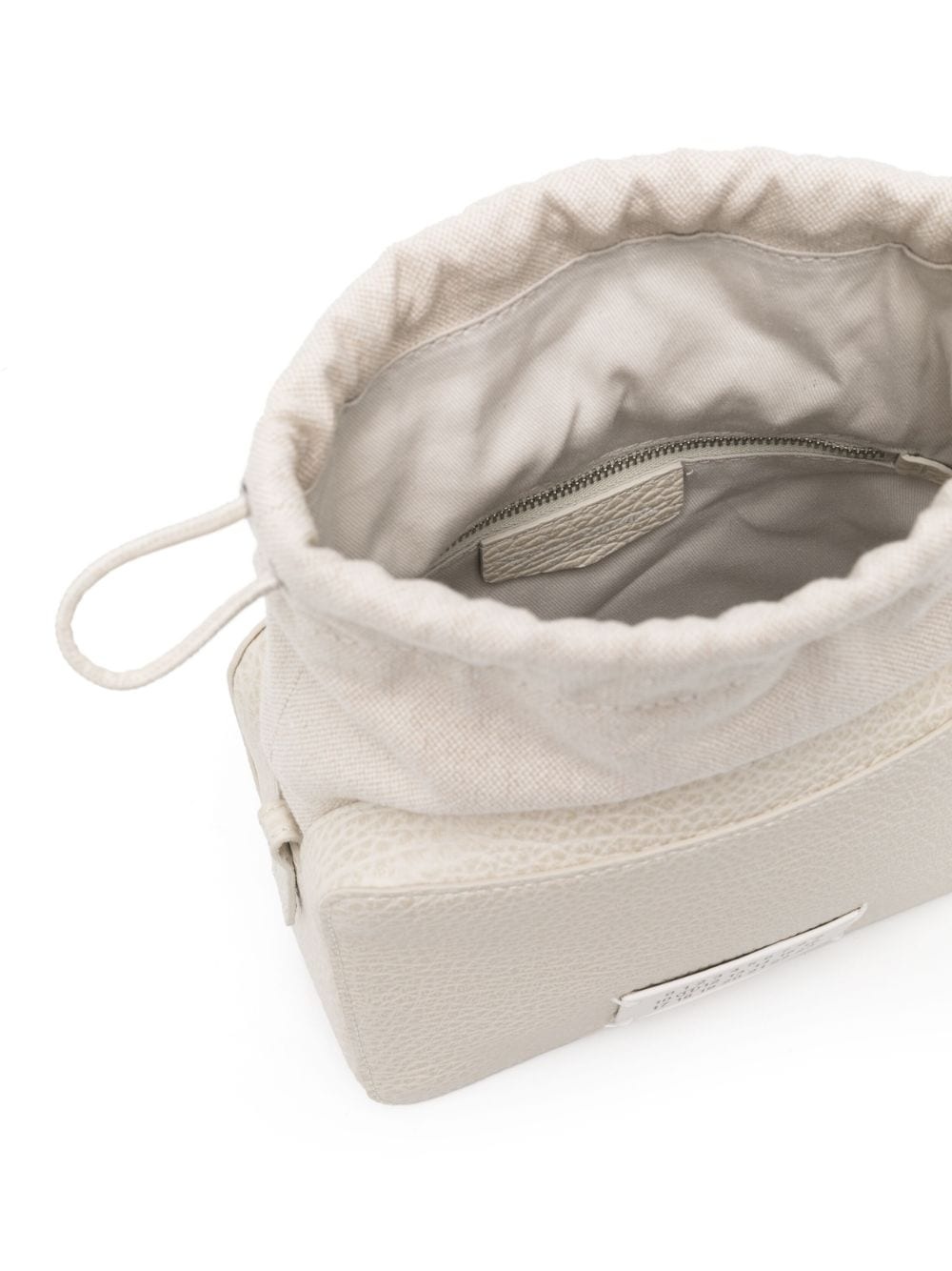 logo-patch leather bucket bag - 5