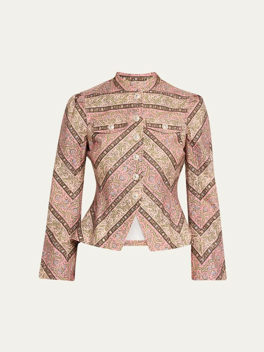 Pepper Paisley Denim Jacket - 1