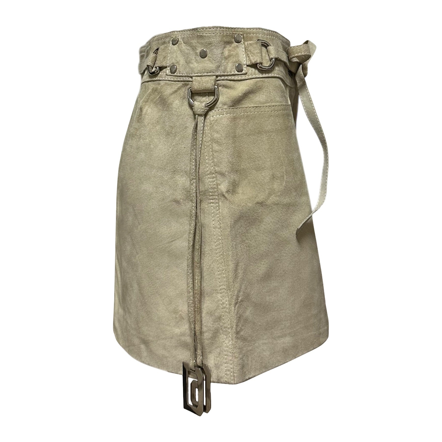 DOLCE&GABBANA Suede Leather Mini Skirt - 3