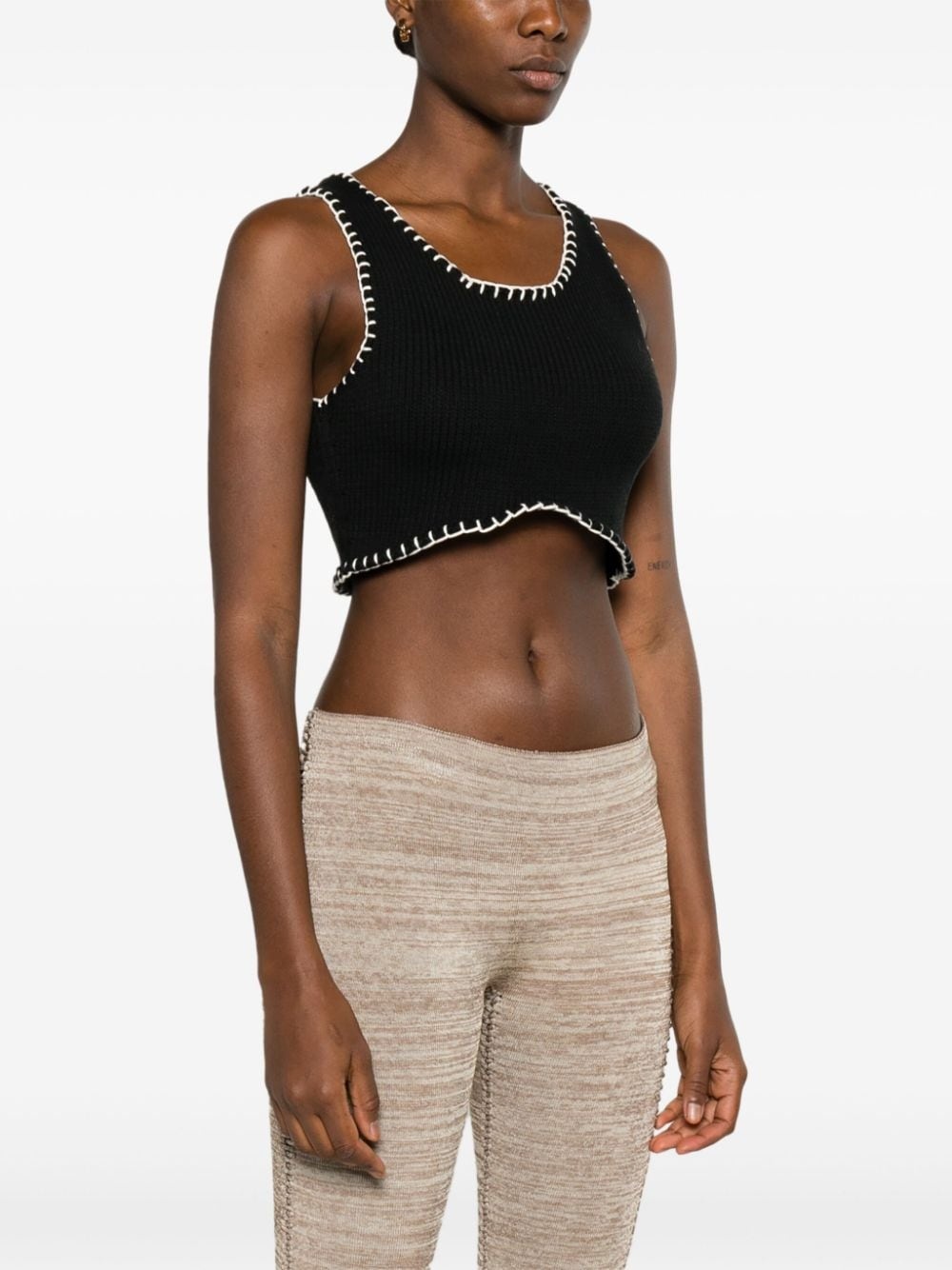 Blanket Stitch cropped tank top - 3