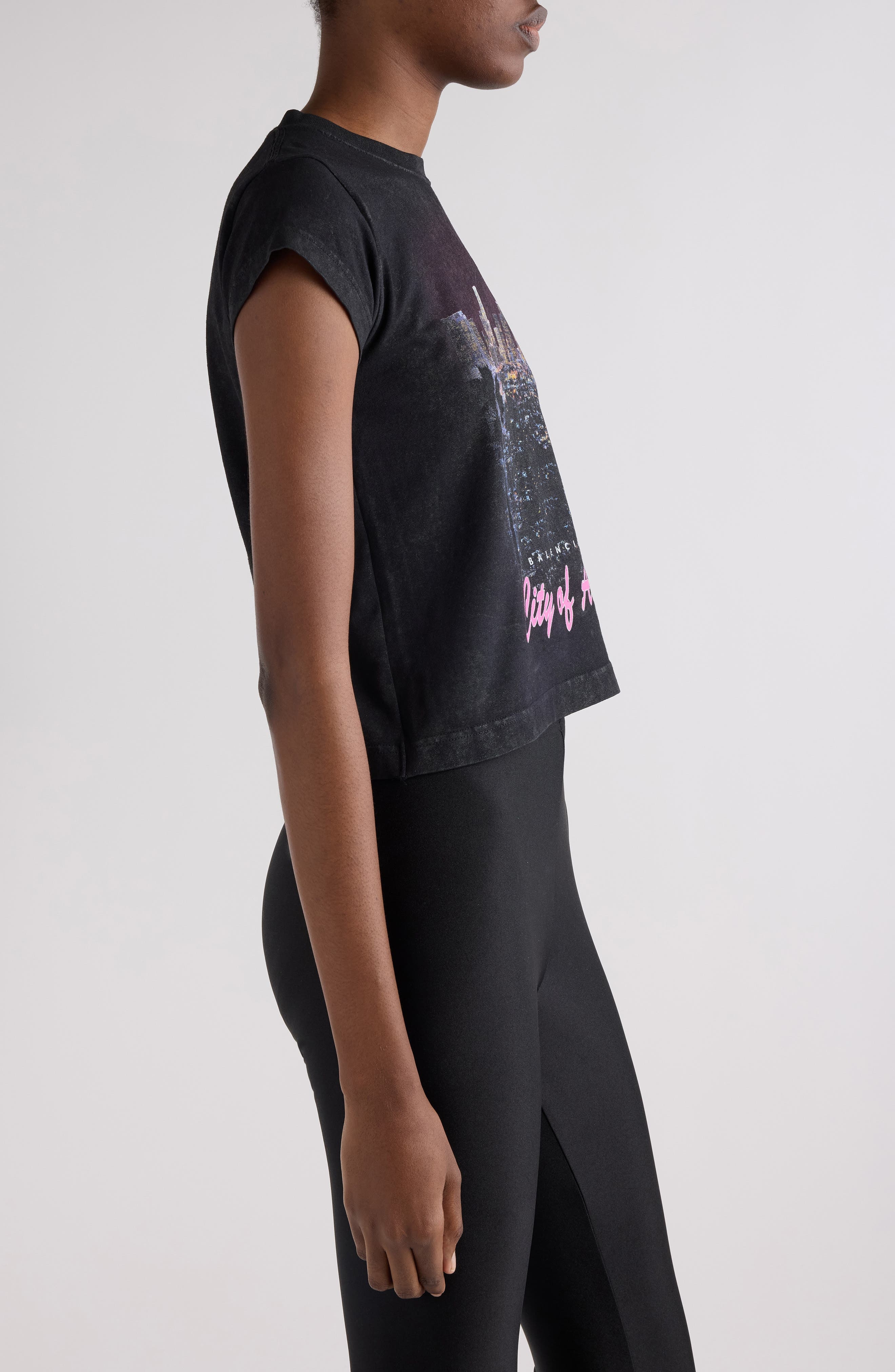 Balenciaga City of Angels Graphic T-Shirt in 1041 Faded Washed Black at Nordstrom - 4