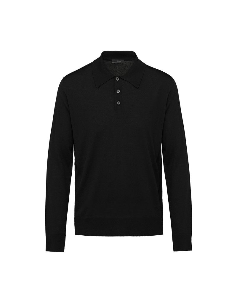 Worsted wool polo shirt - 1