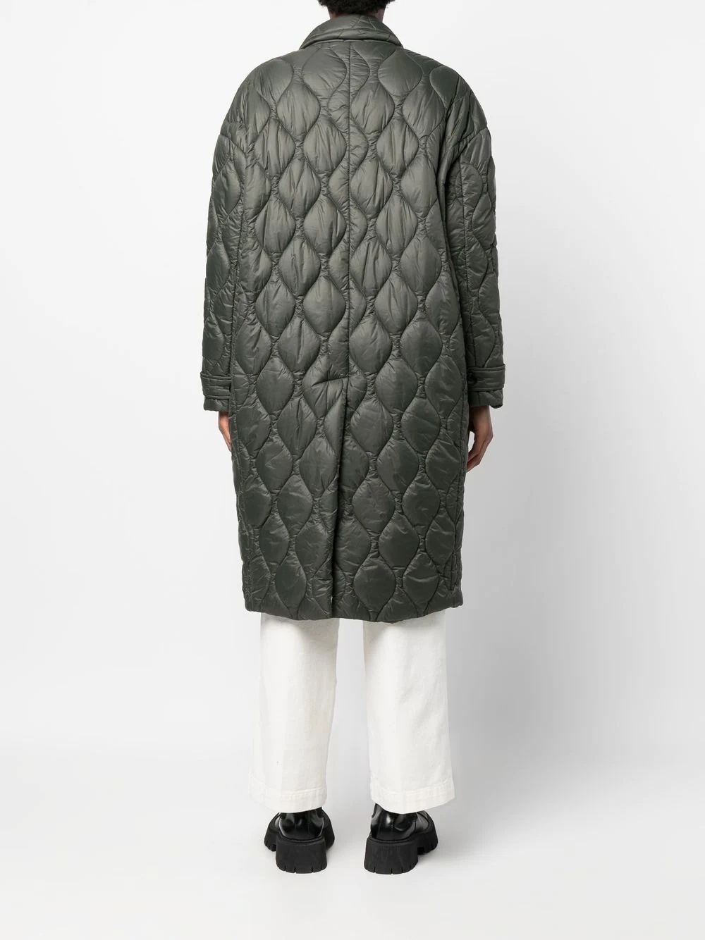 double-breasted quilted coat - 4