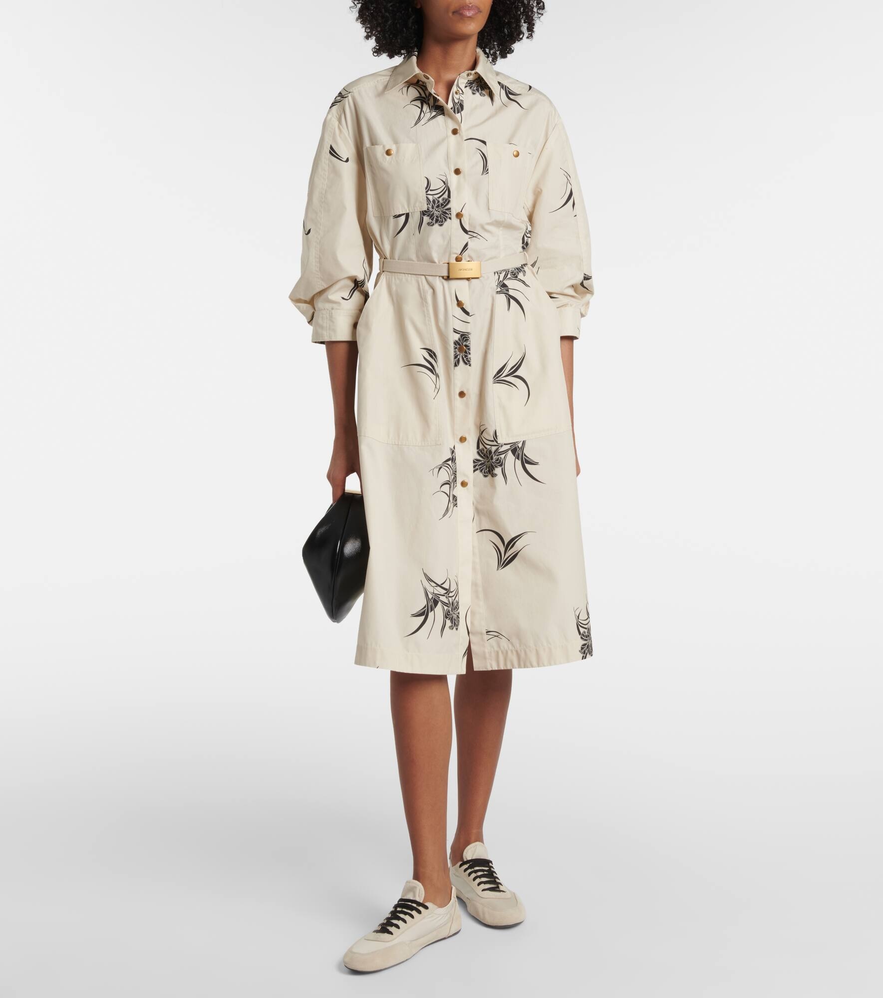 Floral cotton poplin shirt dress - 2