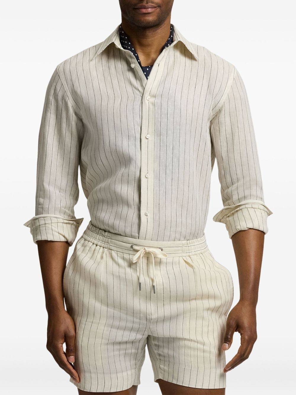 pinstripe linen shirt - 3