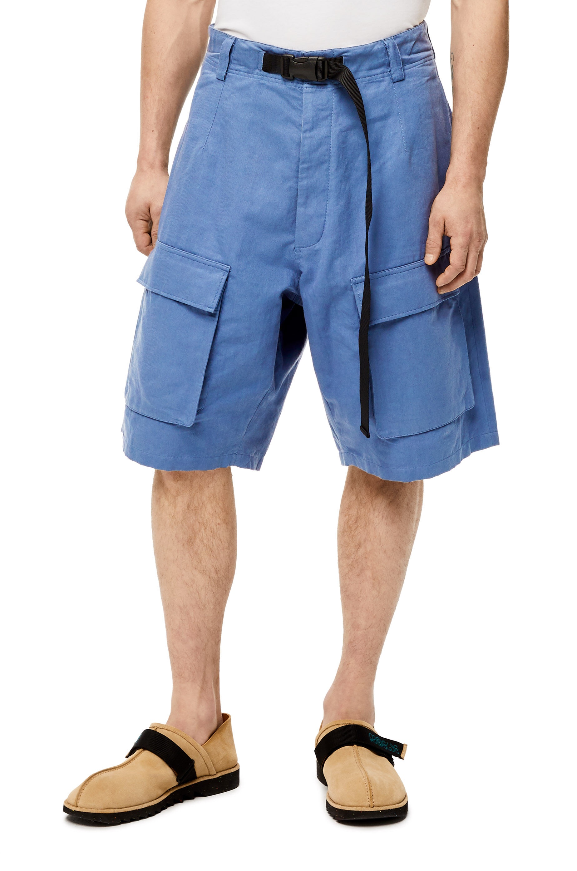 Cargo shorts in cotton and linen - 3