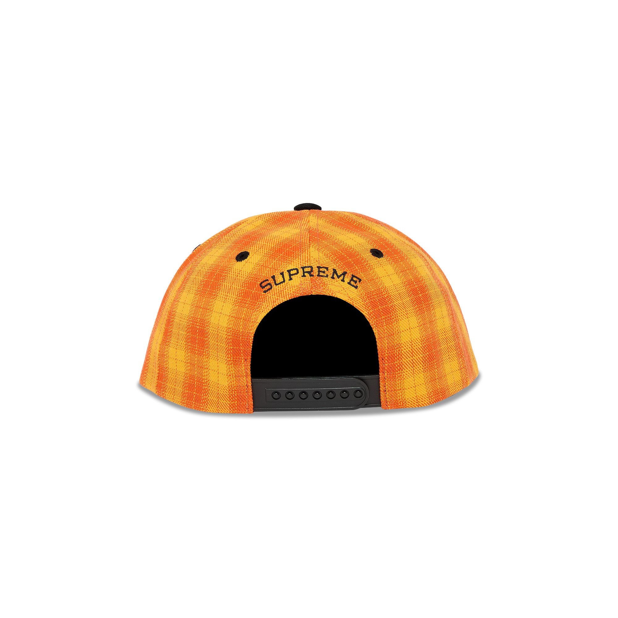 Supreme Script Logo 6-Panel 'Orange Plaid' - 4