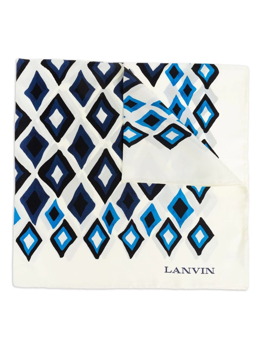 geometric-print silk scarf - 1