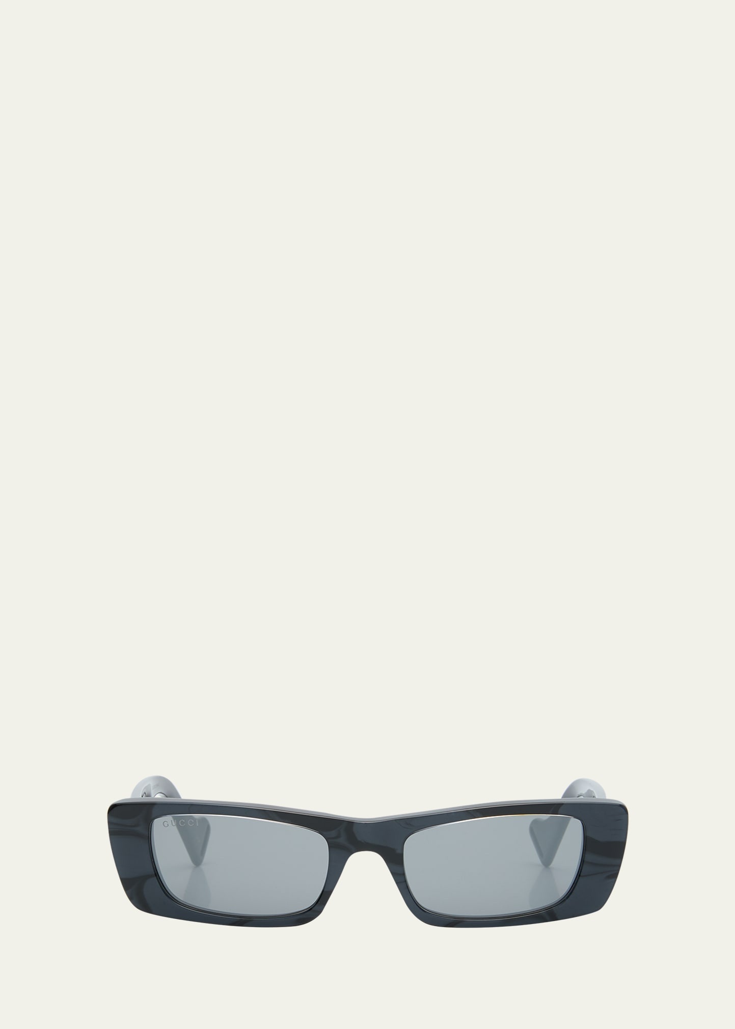 Monochromatic Rectangle Sunglasses w/ Interlocking G Temples - 1