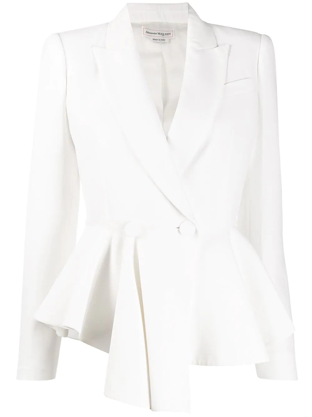 double-breasted draped peplum blazer - 1