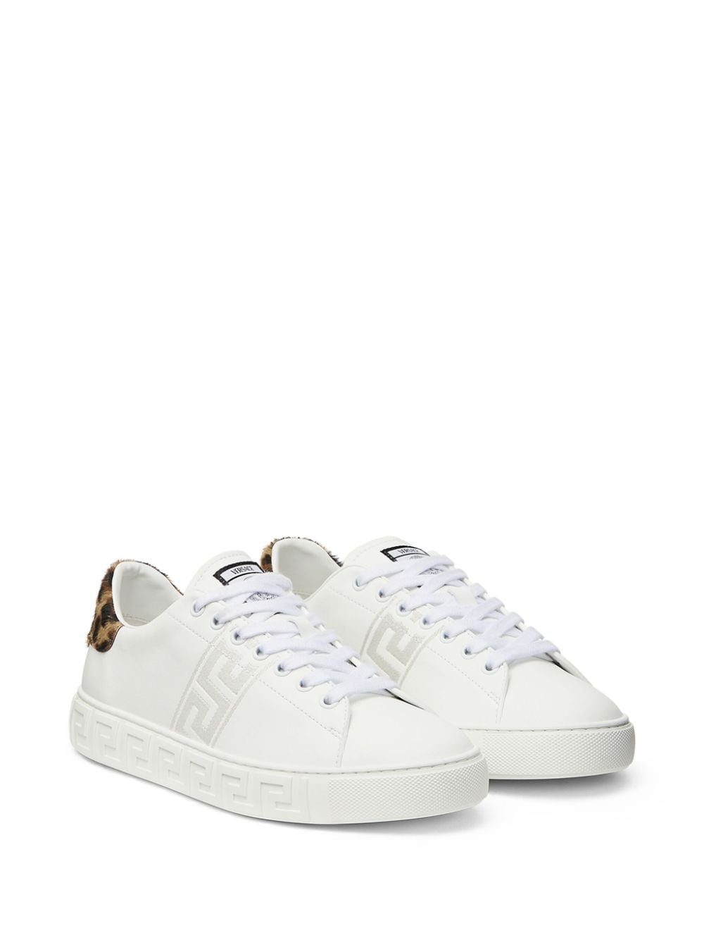 Greca leopard-embroidered sneakers - 2