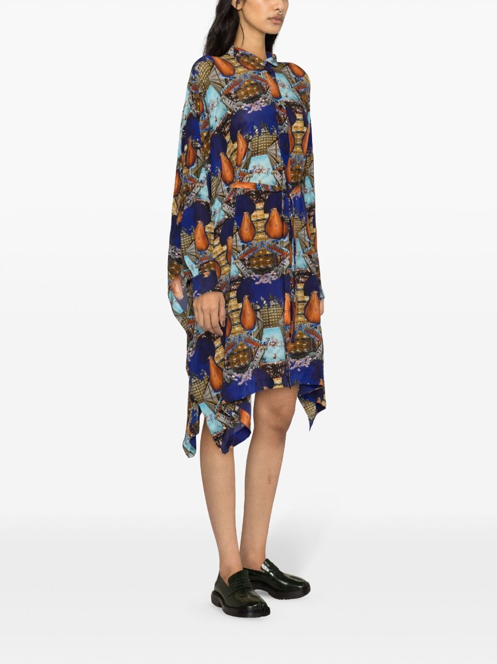 Square boxing-print midi dress - 3
