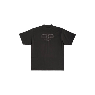 BALENCIAGA Bb Paris Strass T-shirt Medium Fit in Black Faded outlook