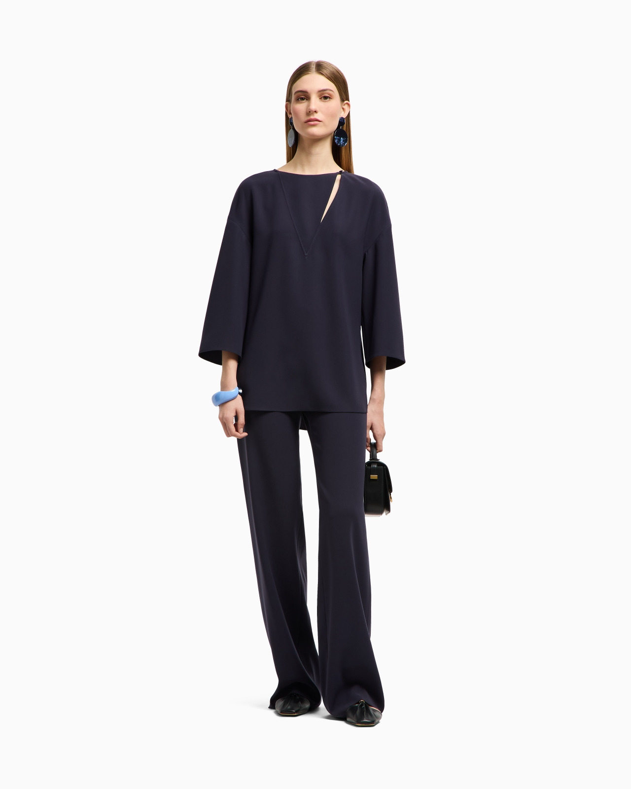 TECHNO CADY PALAZZO TROUSERS - 2