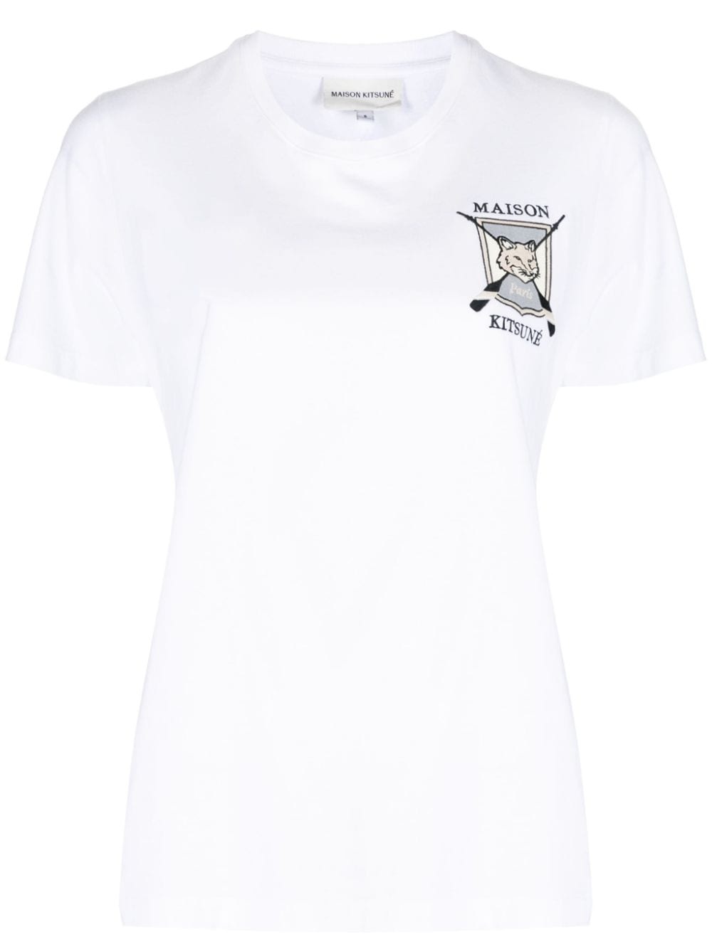 logo-embroidered cotton T-shirt - 1