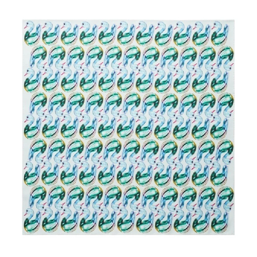 Tory Burch Glass Swan Print Silk Scarf - 1