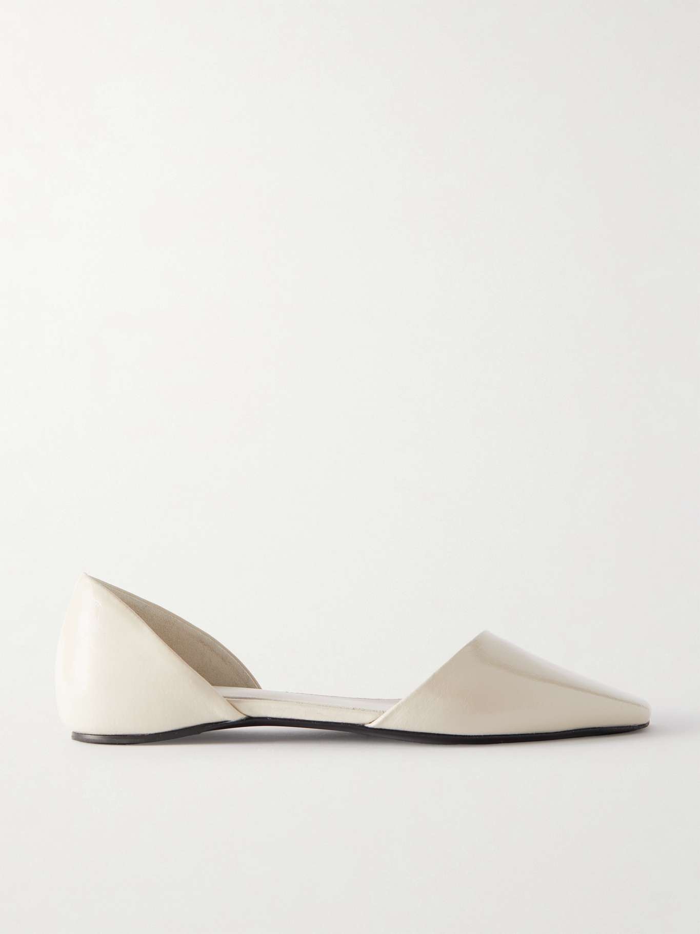 + NET SUSTAIN The Asymmetric d'Orsay leather point-toe flats - 5