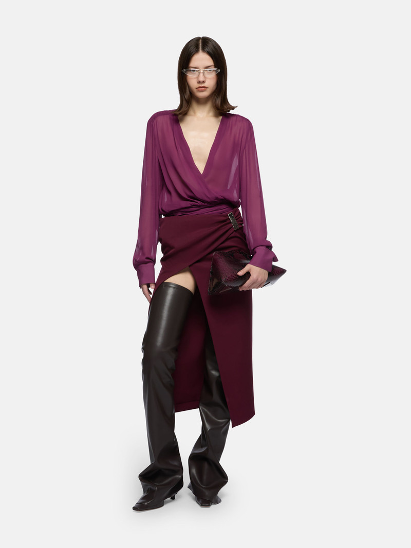 THE ATTICO BURGUNDY MIDI SKIRT outlook
