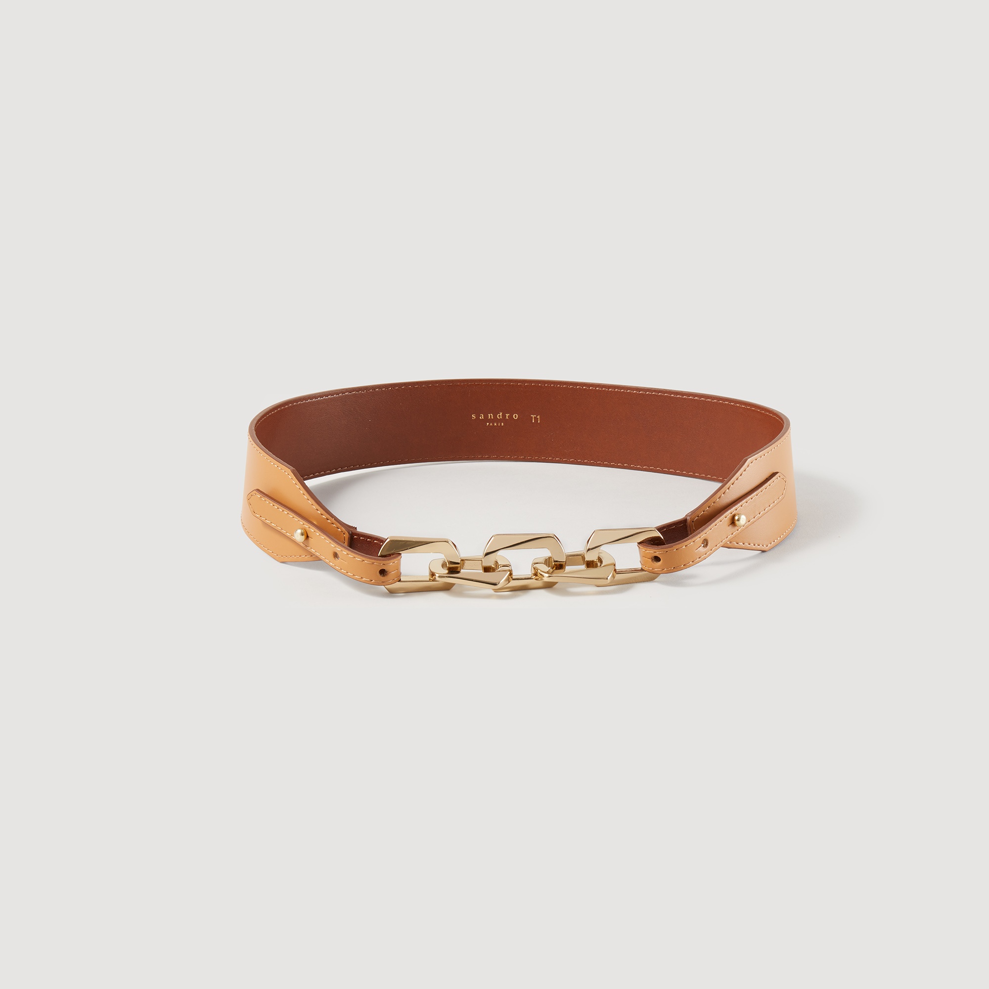Leather belt with chain - 1