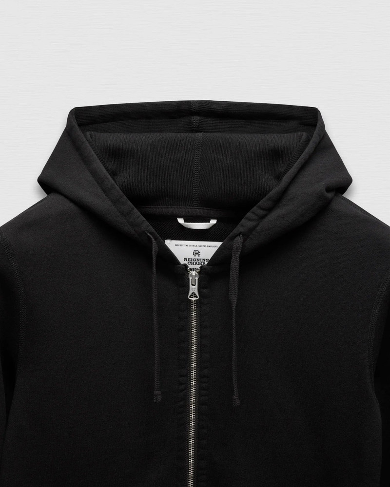 Reigning Champ Midweight Terry Slim Hoodie Black outlook