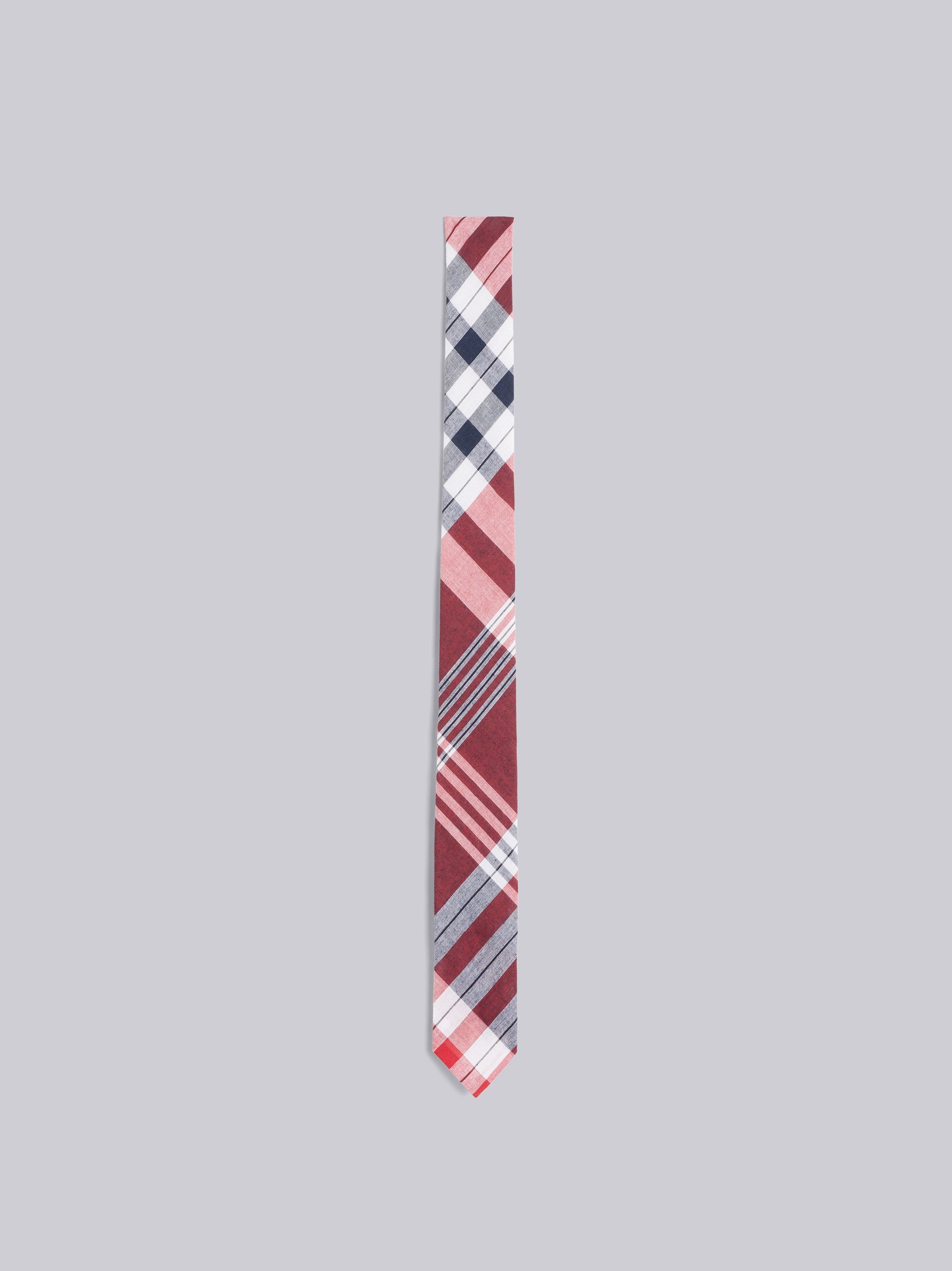 RWB Cotton Large Plaid Madras Classic Tie - 1