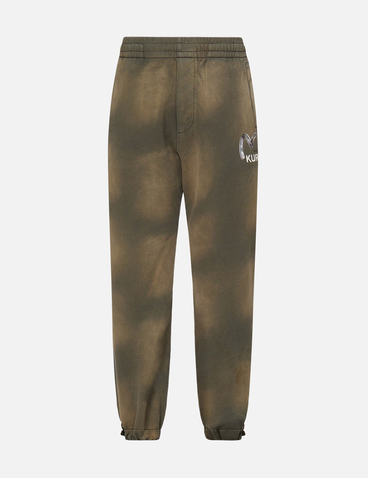 Brushed Seagull Print Garment-dyed Sweatpants - 1
