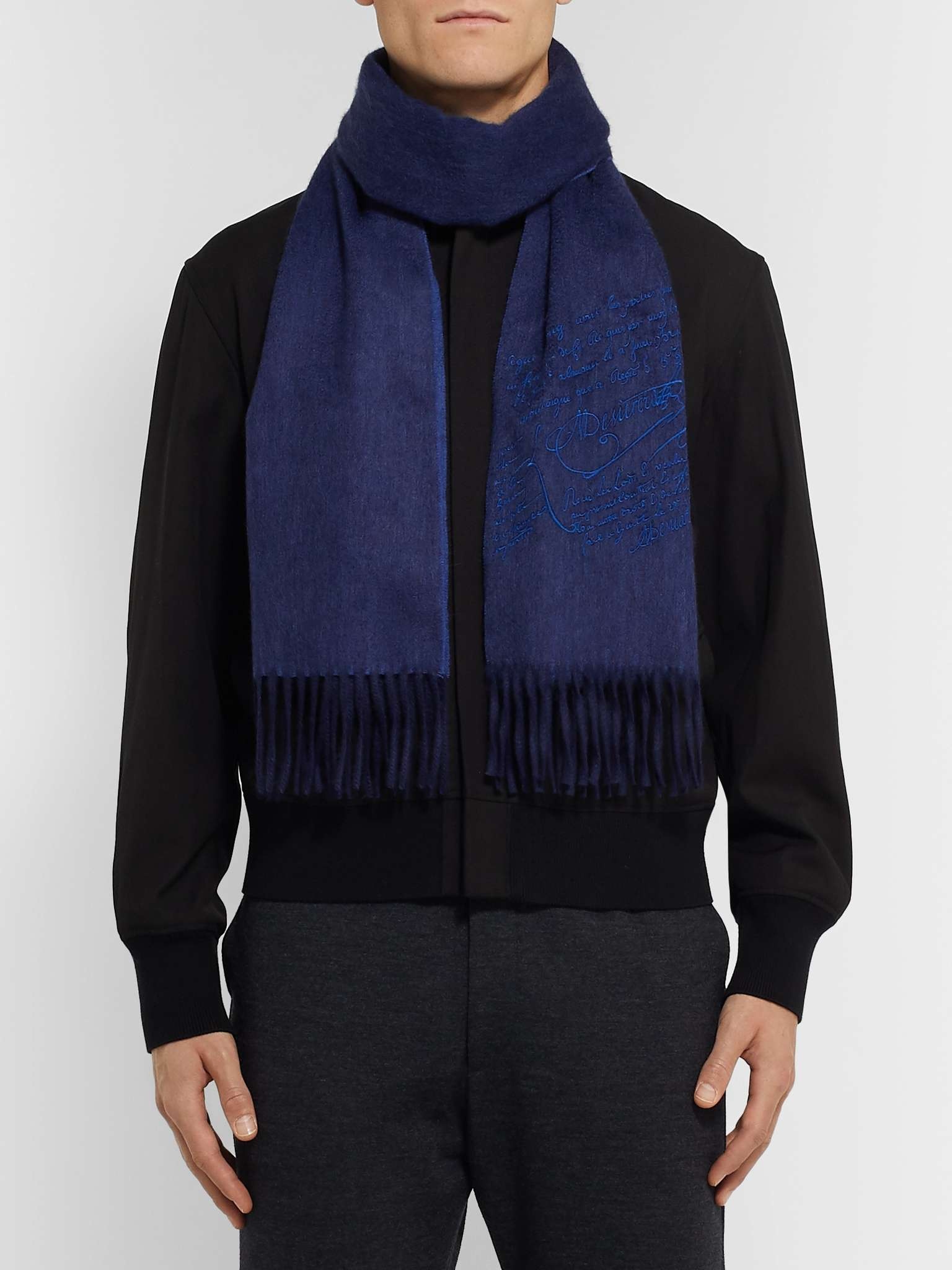 Embroidered Cashmere Scarf - 3