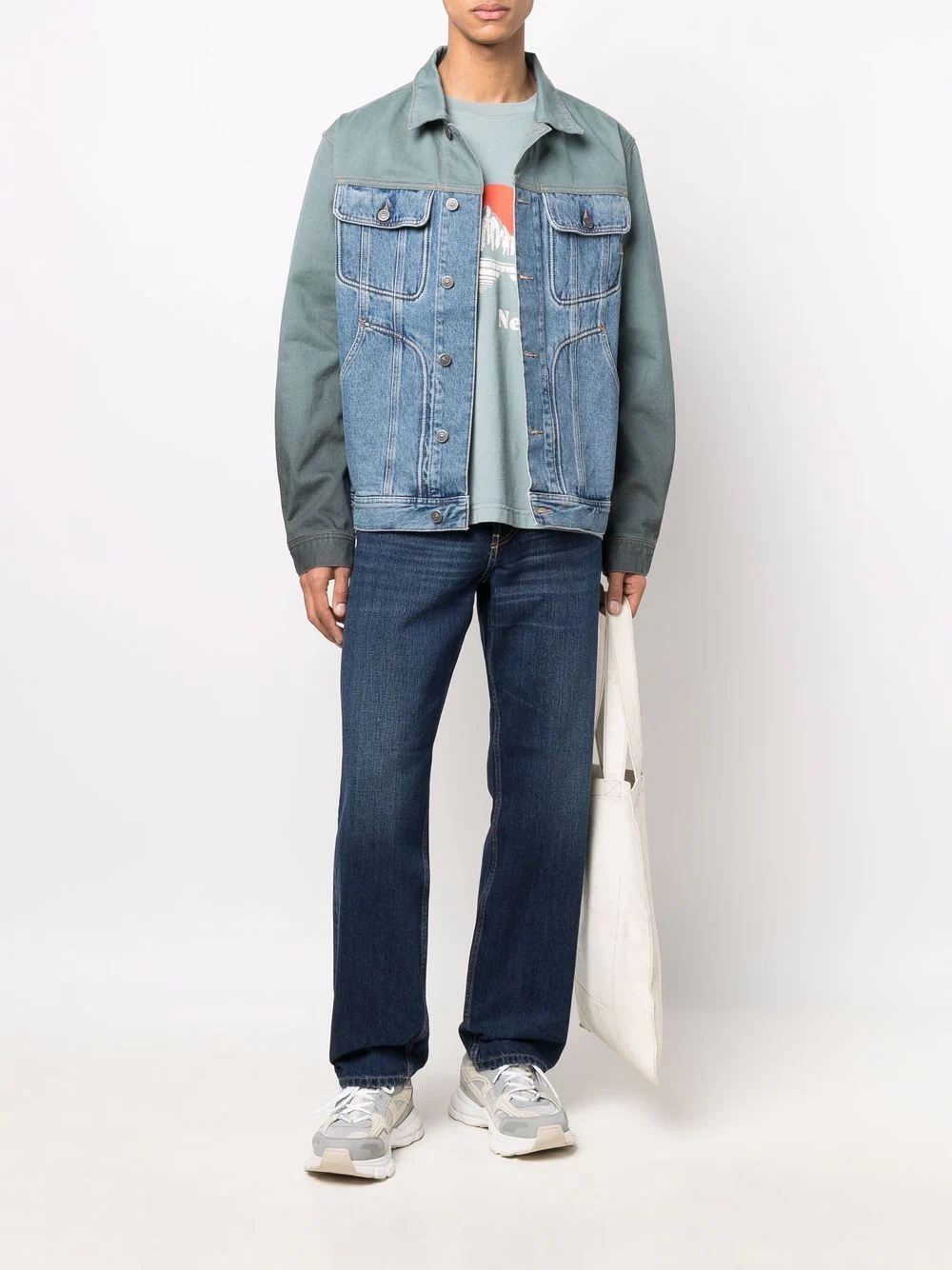 panelled denim jacket - 2