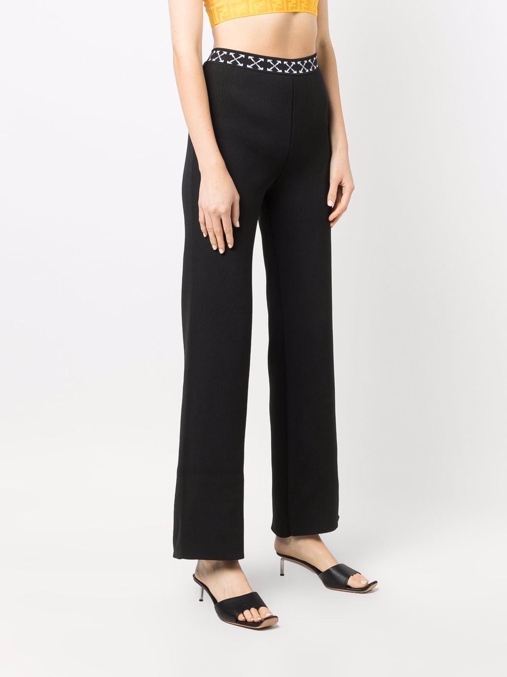 Arrows-waistband ribbed trousers - 5