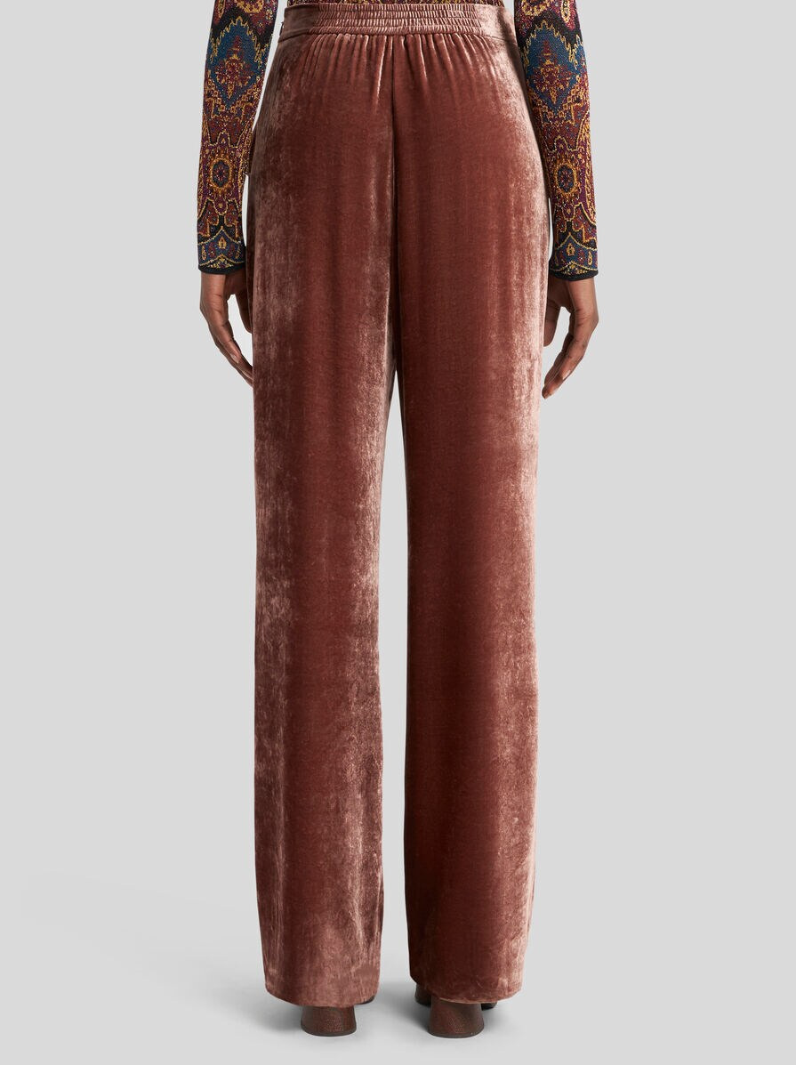 VELVET PALAZZO TROUSERS - 4