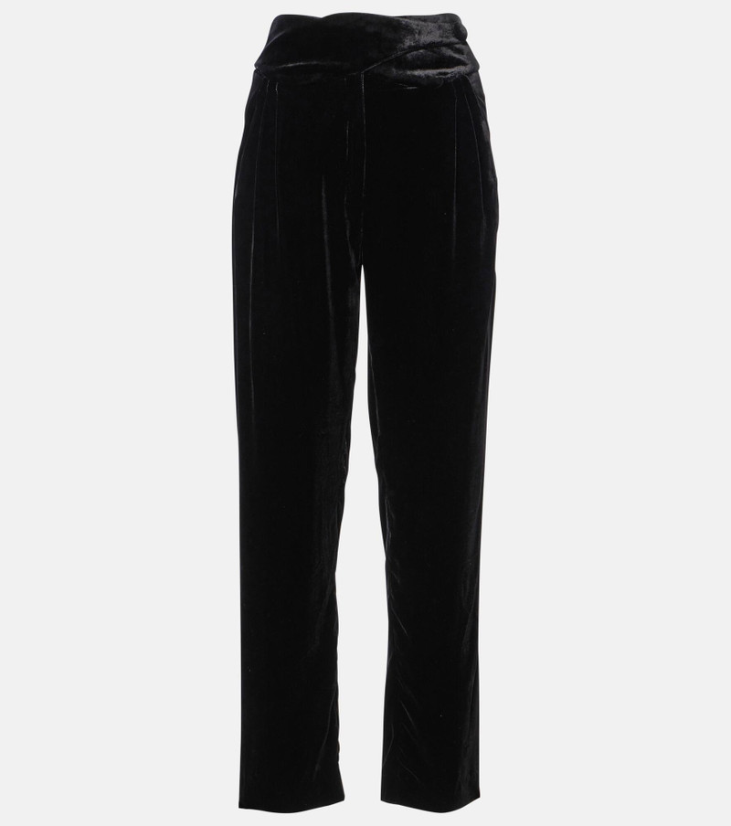 Afterglow high-rise velvet slim pants 1