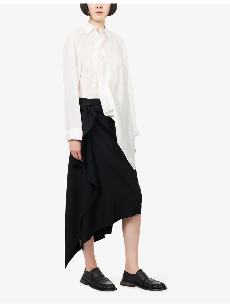 Regulation Yohji Yamamoto Two-Way Suspender Wool Midi Skirt outlook
