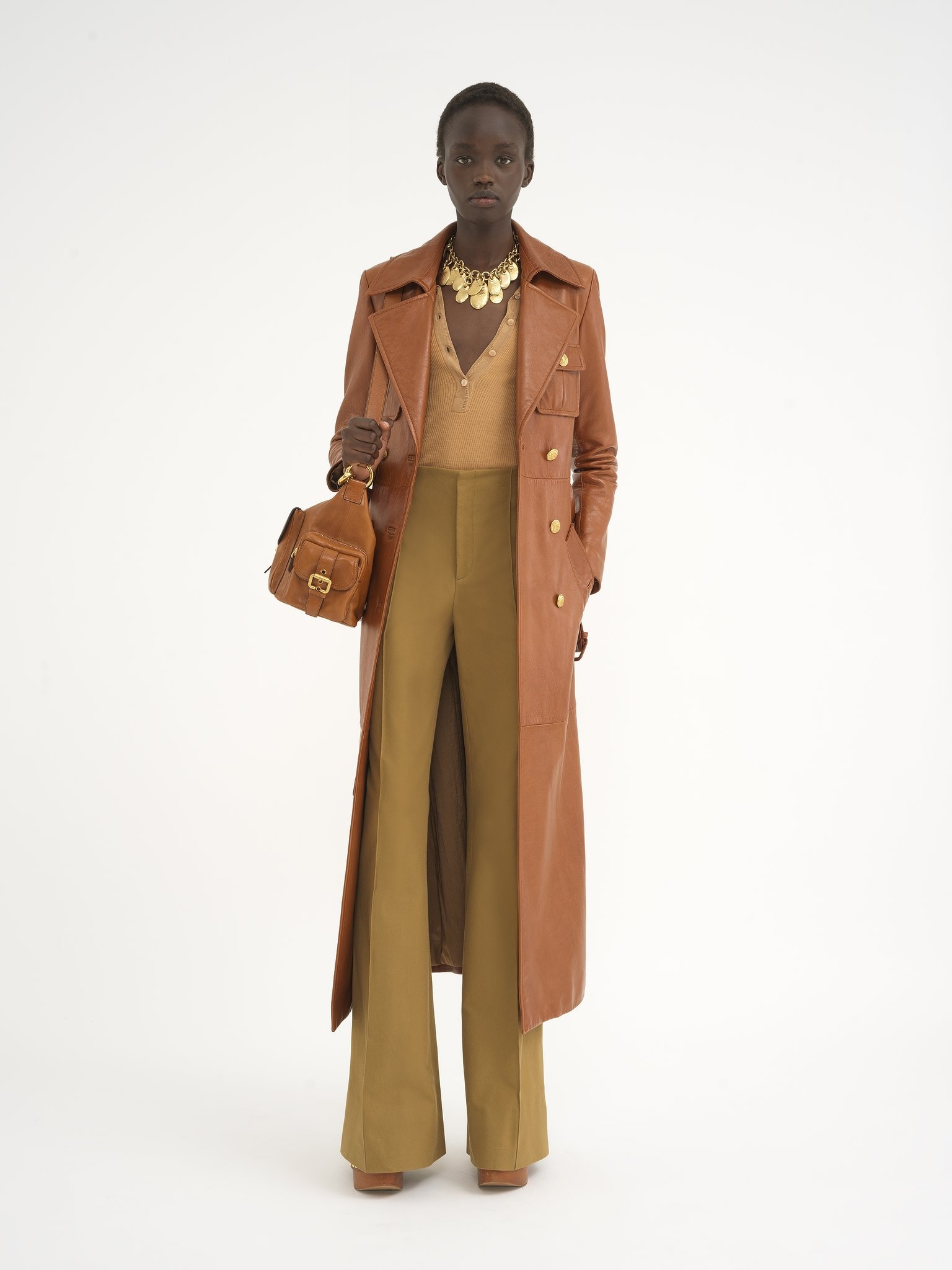 UTILITARIAN TRENCH COAT IN SOFT LEATHER - 3