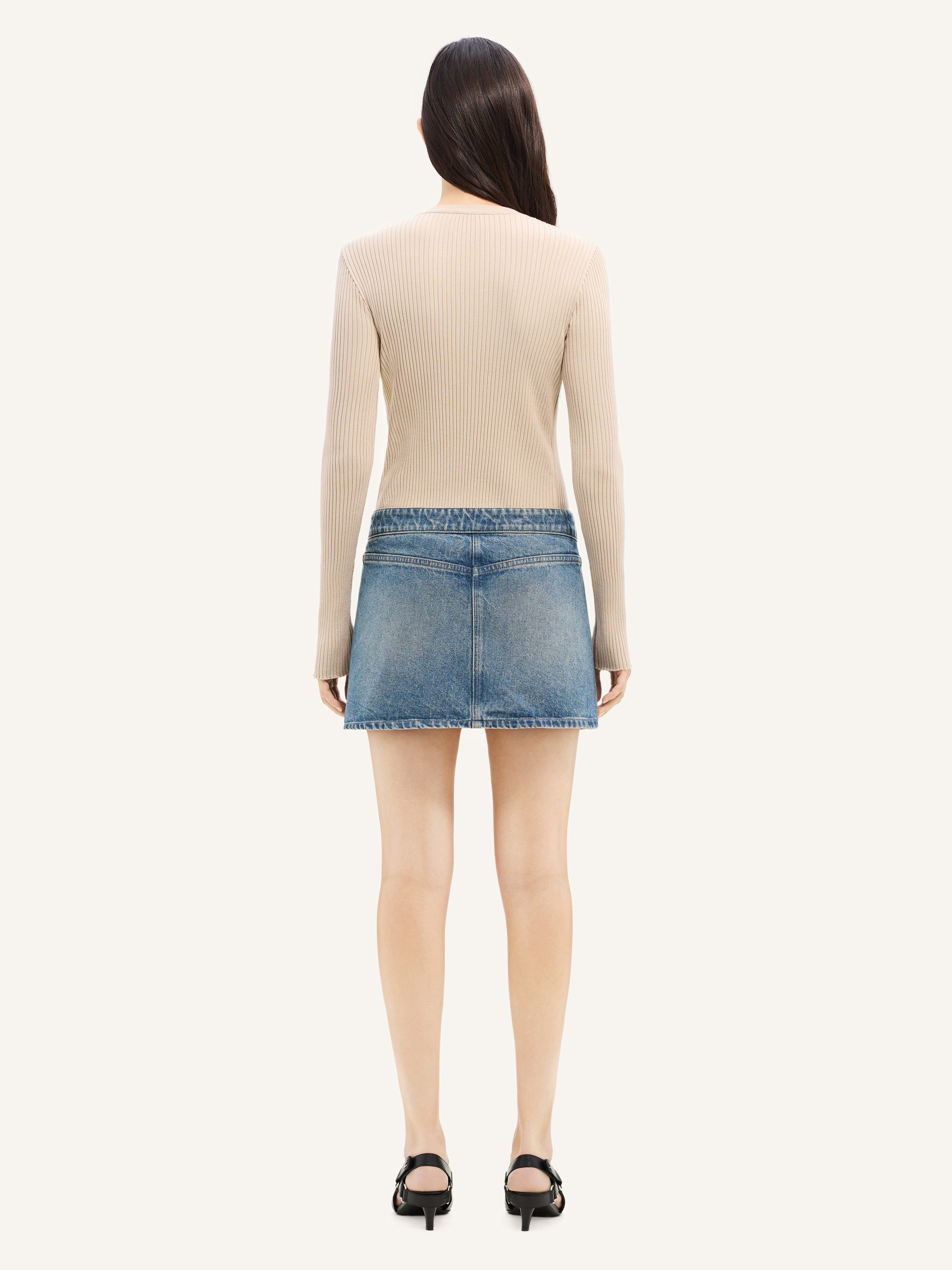 SHOULDER SNAPS RIB KNIT SWEATER - 4