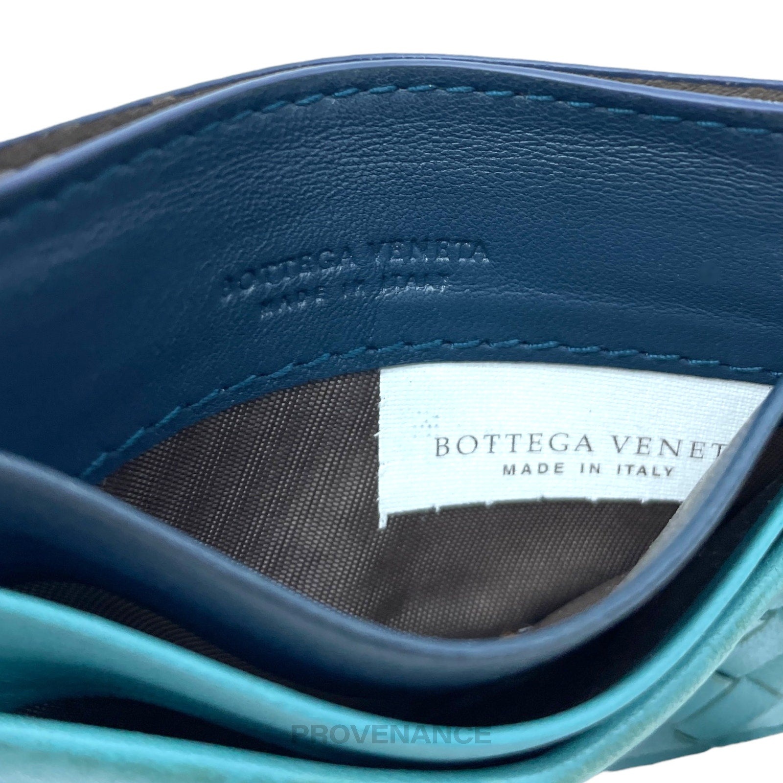 Bottega Veneta Card Holder Wallet - Blue Intrecciato - 3