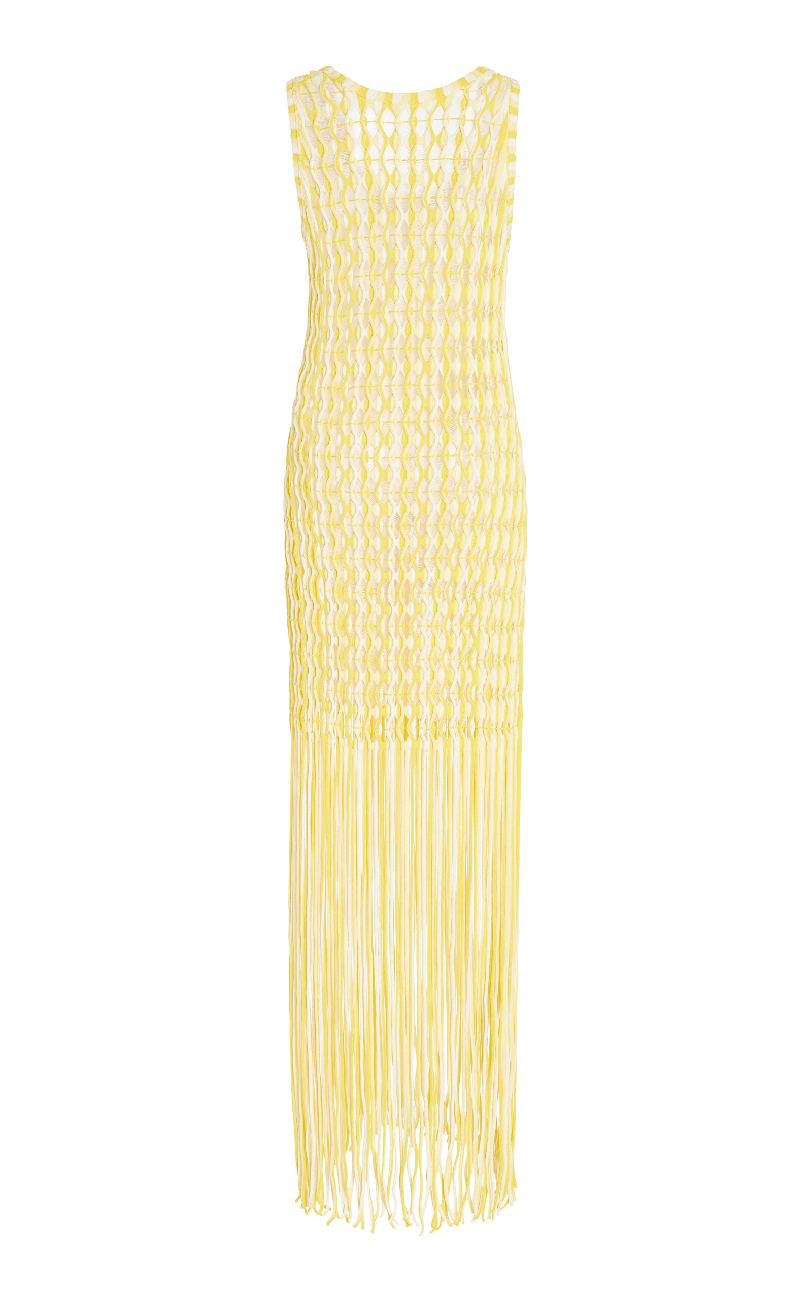 Sonia Fringed Knit Maxi Dress yellow - 3