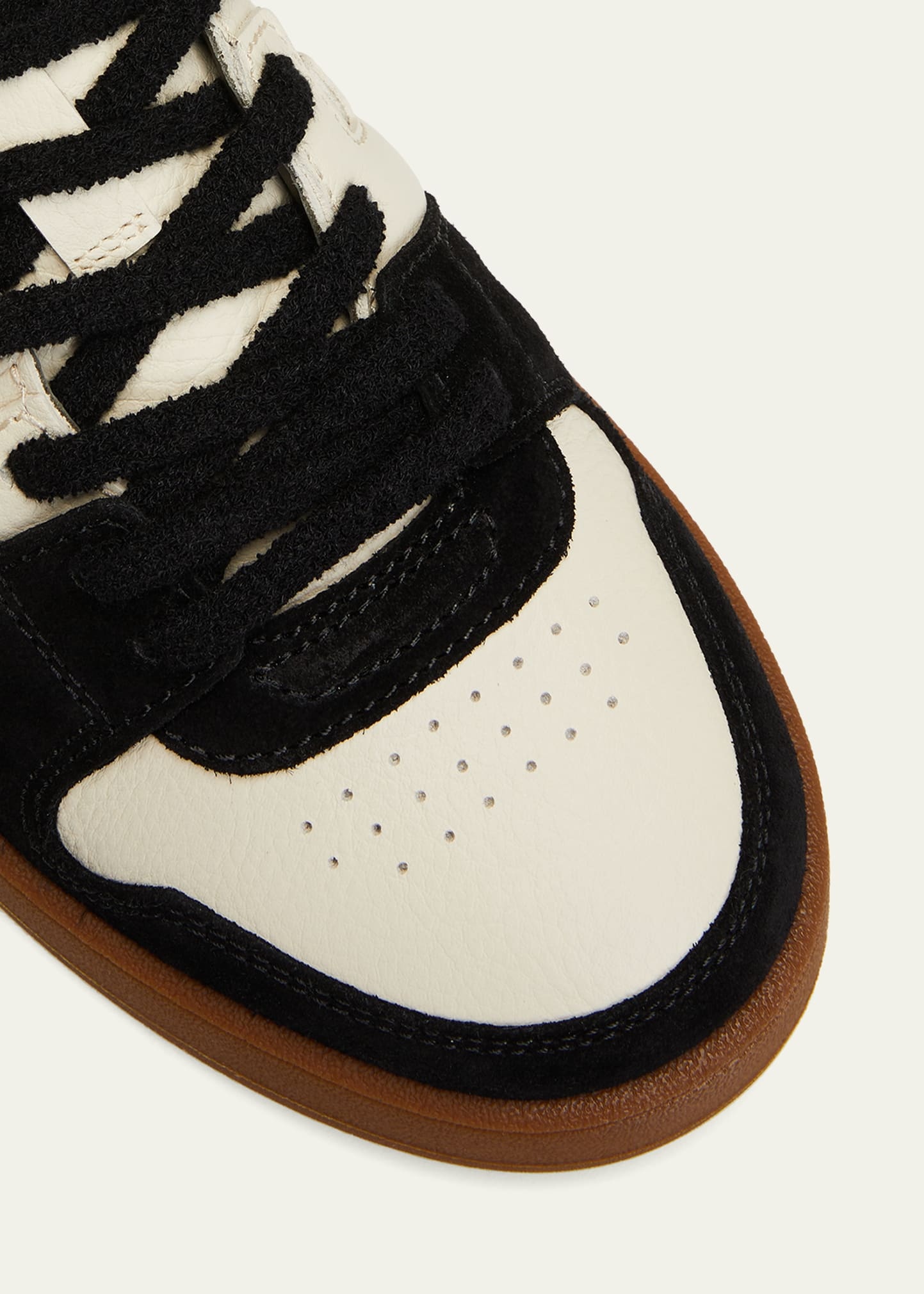 Men's Leather FF-Logo Low-Top Sneakers - 5