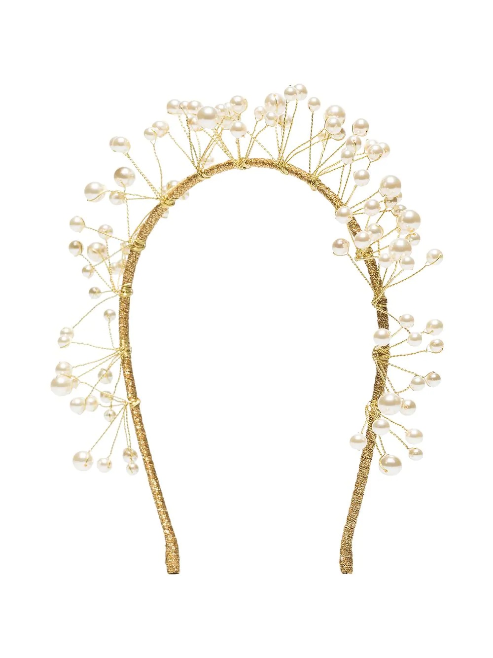 Primavera gold-tone pearl headband - 1