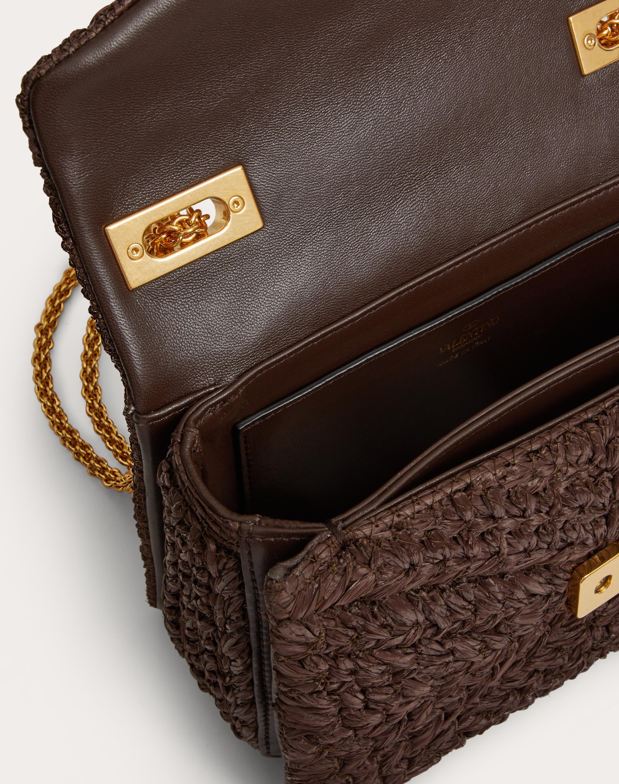 ONE STUD RAFFIA BAG WITH CHAIN - 4