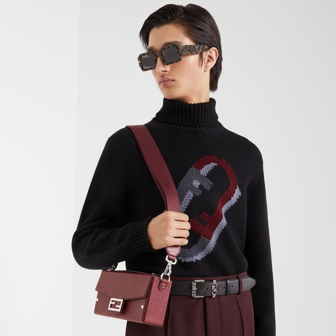Black leather belt - 3
