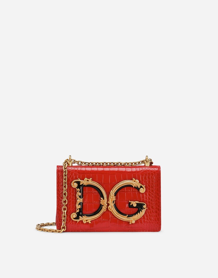 Crocodile-print calfskin DG Girls bag - 1
