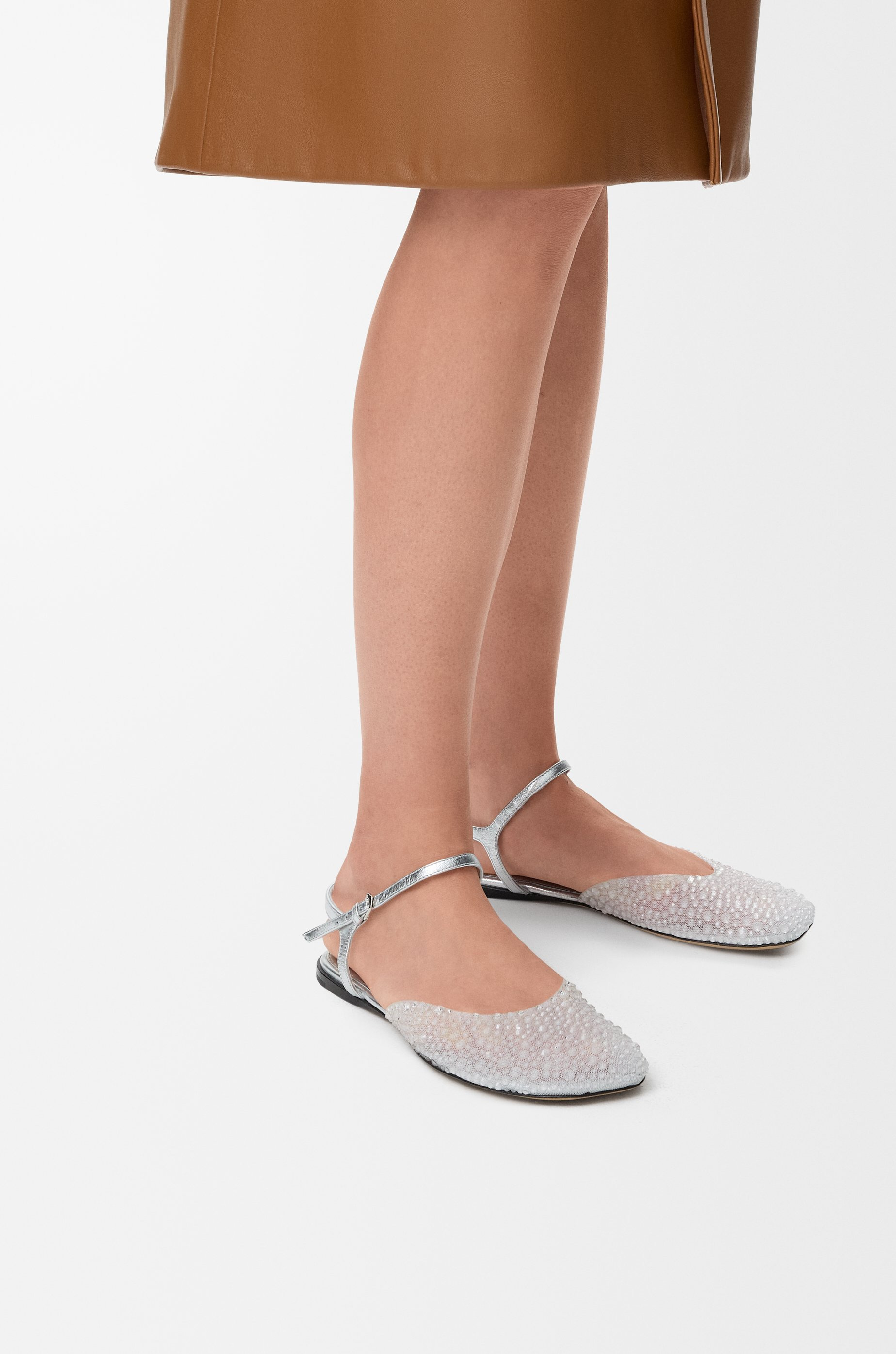 Toy ankle strap ballerina in embellished mesh - 2