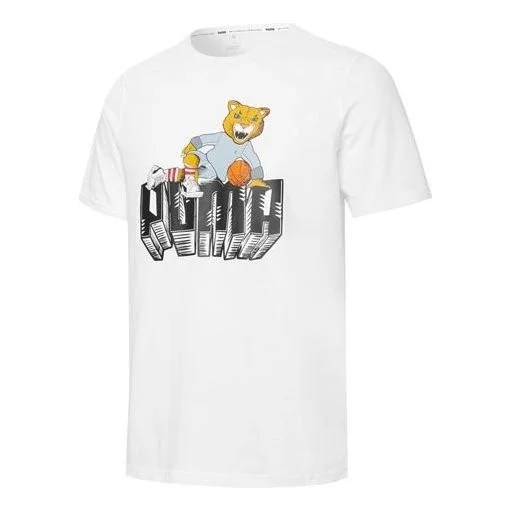 PUMA Dylan 로고 인쇄 스포츠 짧은 소매 백색 532730-05 - 1