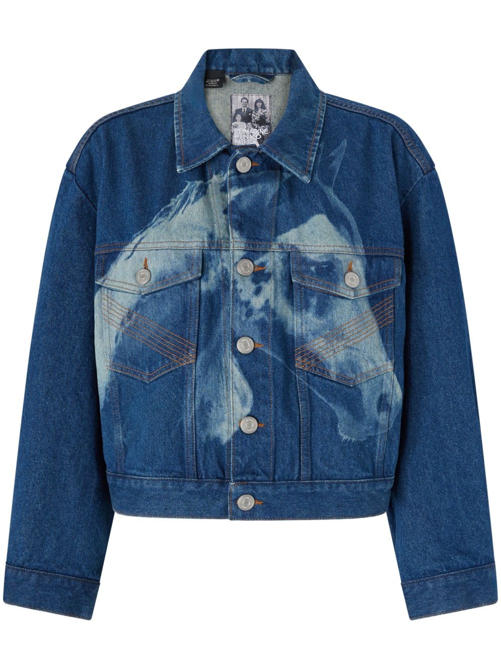 horse-print denim jacket - 1