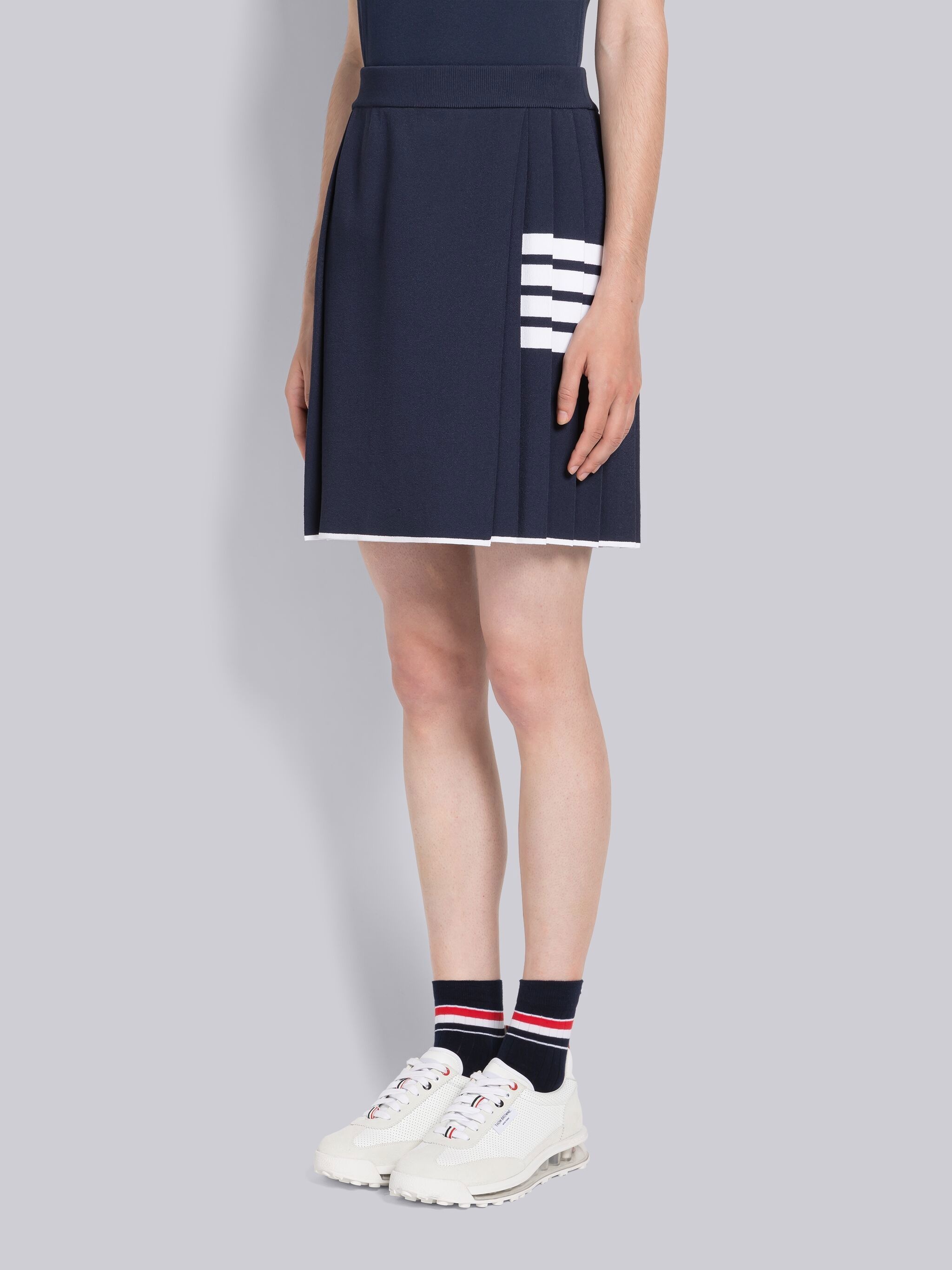 Viscose Tipping 4-Bar Pleated Mini Wrap Skirt - 2