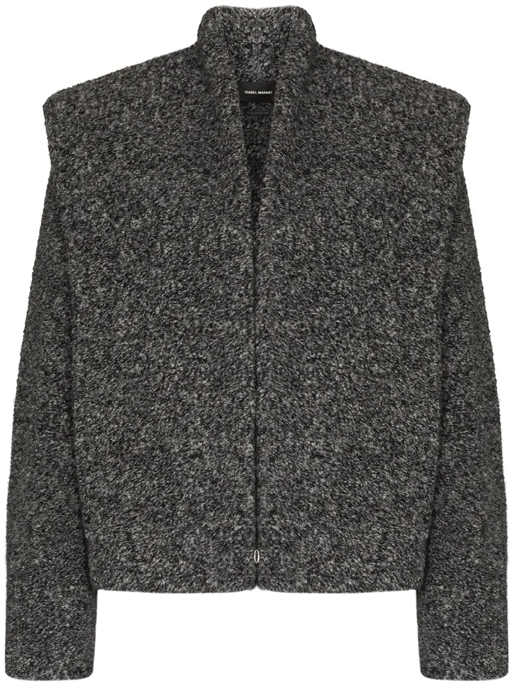 exaggerated-shoulder bouclé jacket - 1