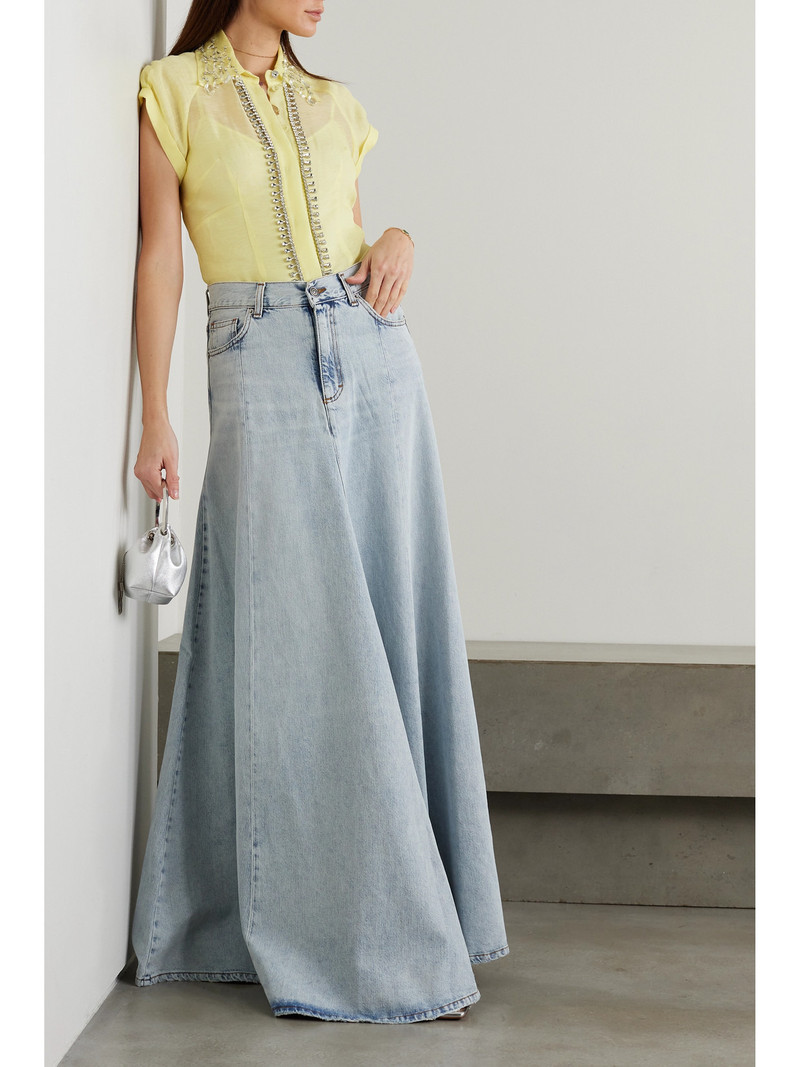 Zimmermann Matchmaker Crystal-embellished Linen And Silk-blend Shirt outlook