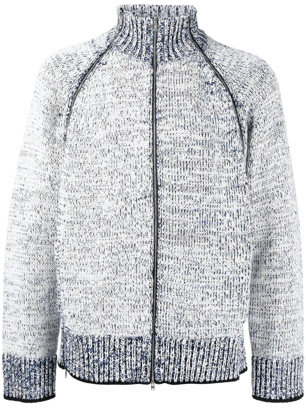 marled zip-up cardigan - 1