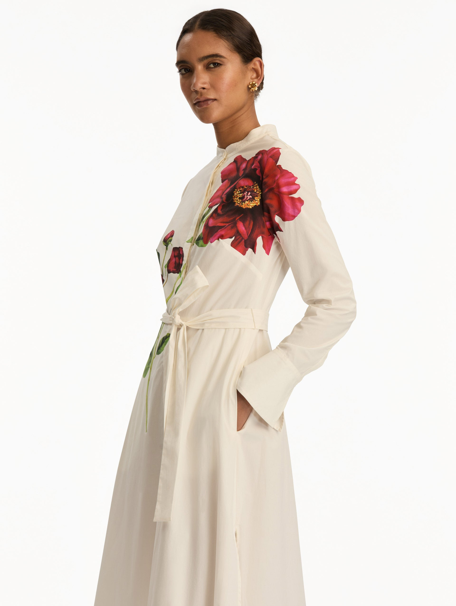PEONY COTTON POPLIN MAXI DRESS - 5