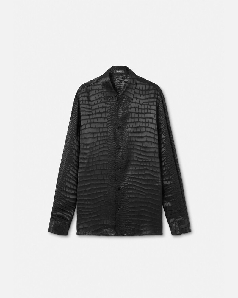 Croc-Effect Devoré Silk Shirt 1